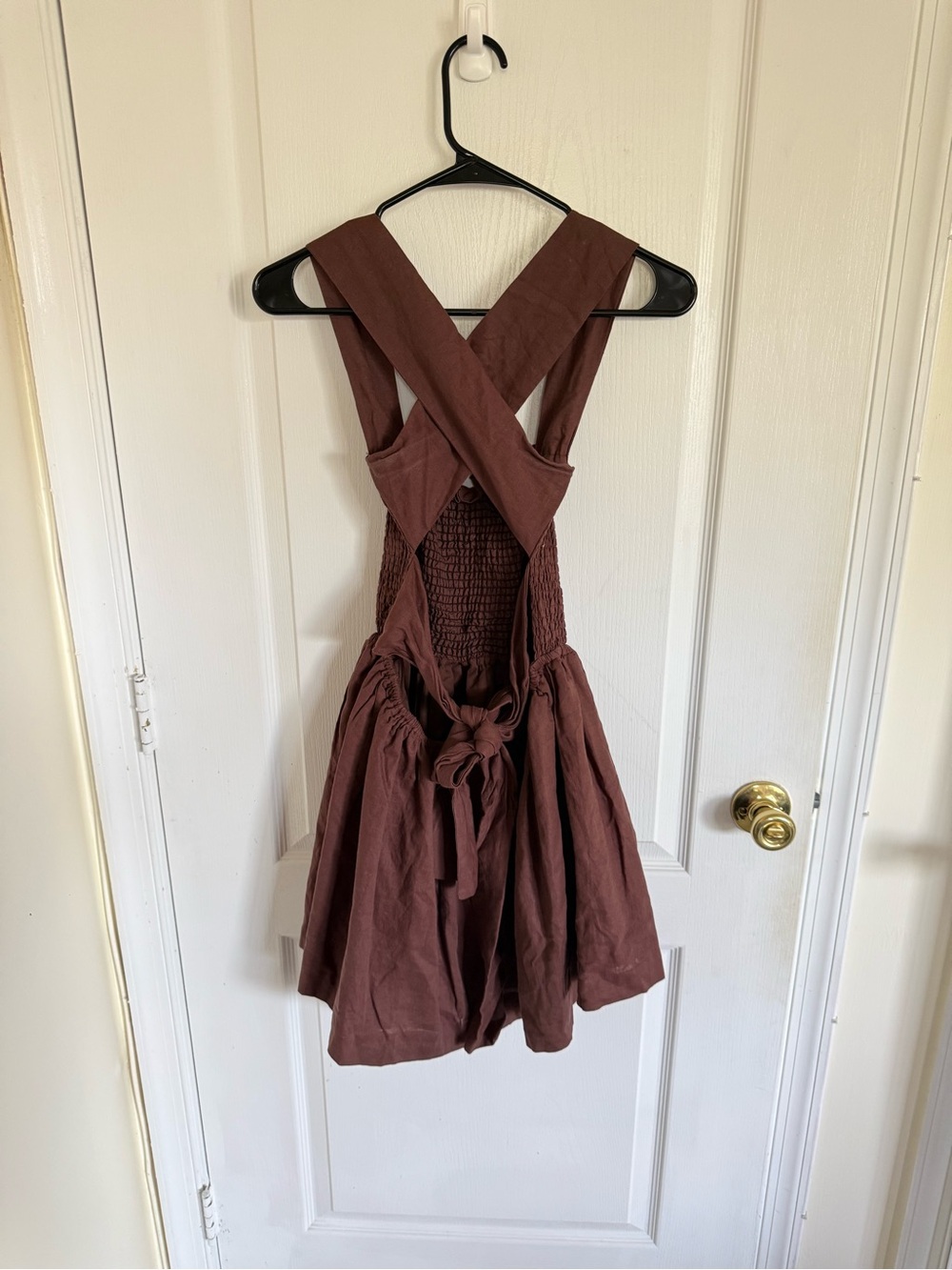 Peppermayo European Towns Linen Brown Mini Dress - Picture 4 of 6